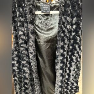 Hooded faux fur vest